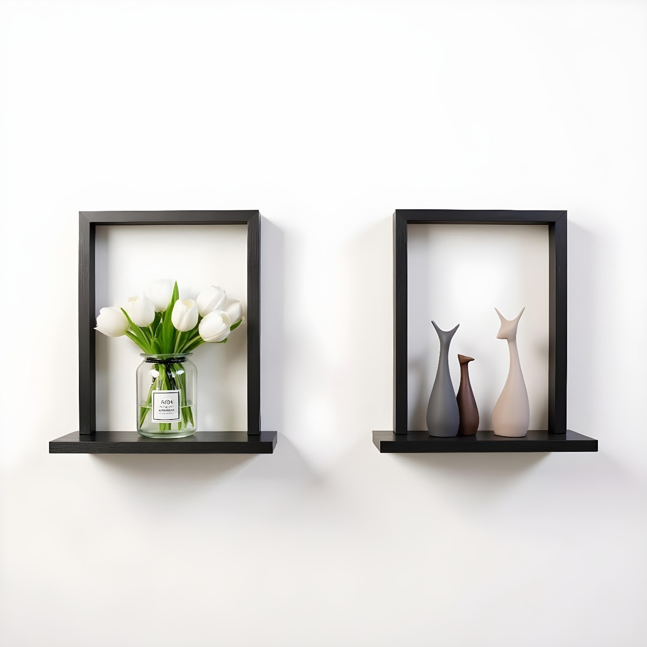 Wall Shelves Set of 2, Black thumbnail 2