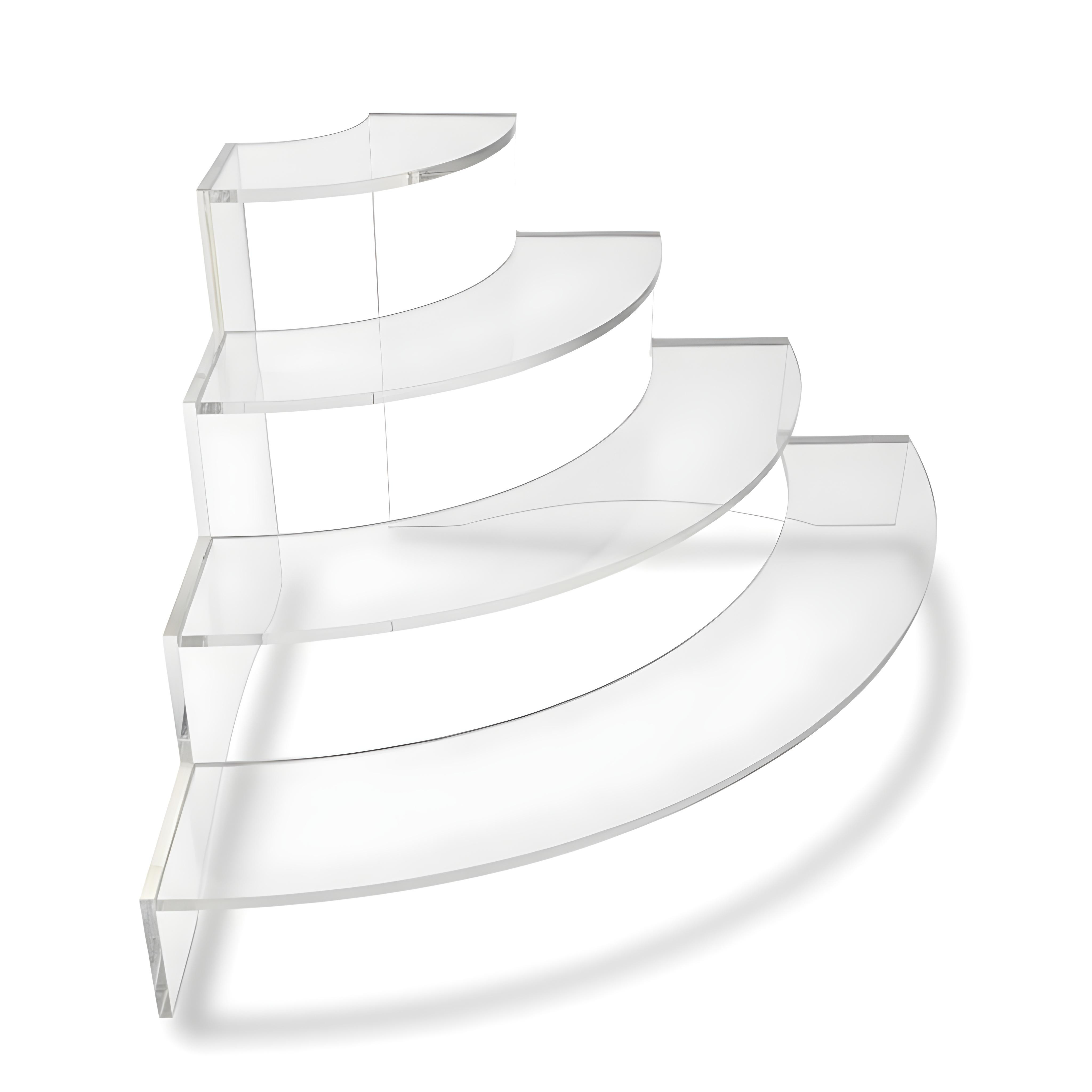 4-Tier Curved Clear Acrylic Display Stand - View 1
