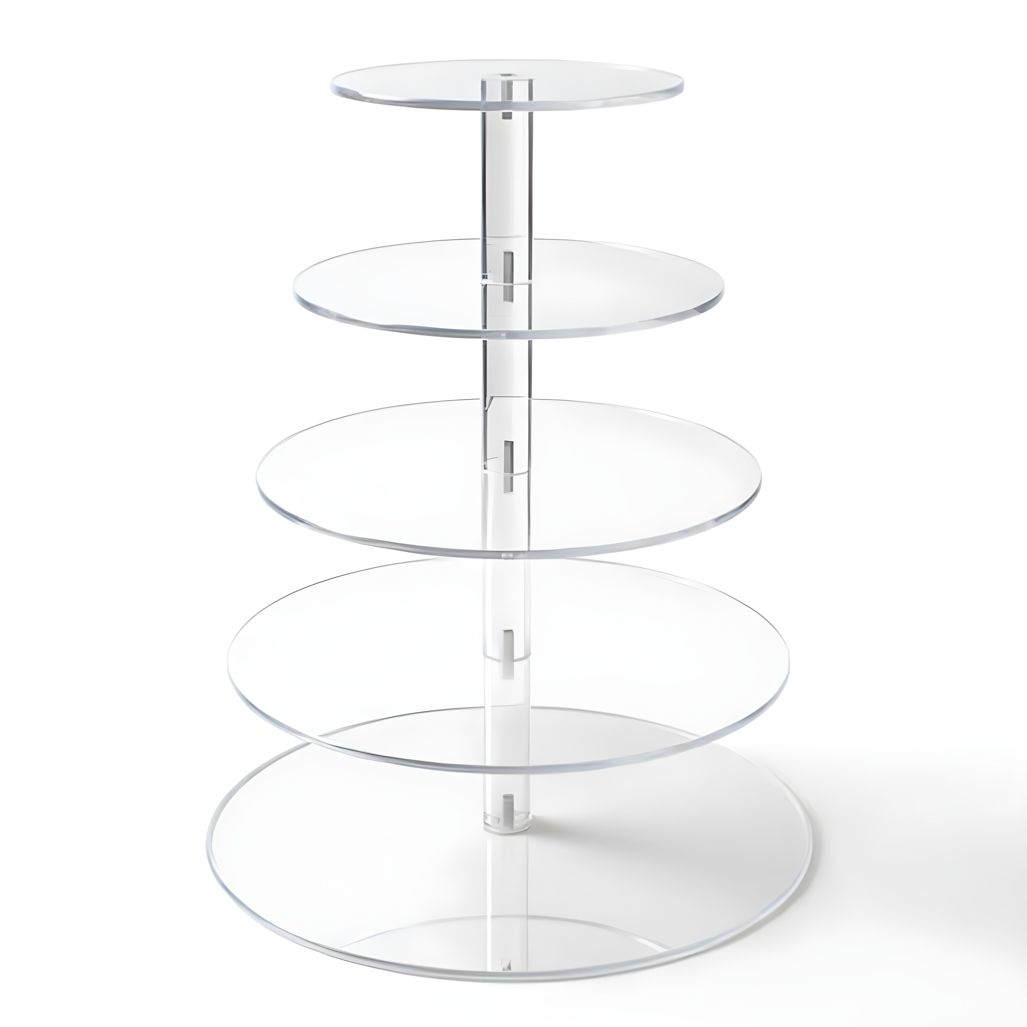 5-Tier Acrylic Cupcake Stand – Transparent Dessert Display - View 1