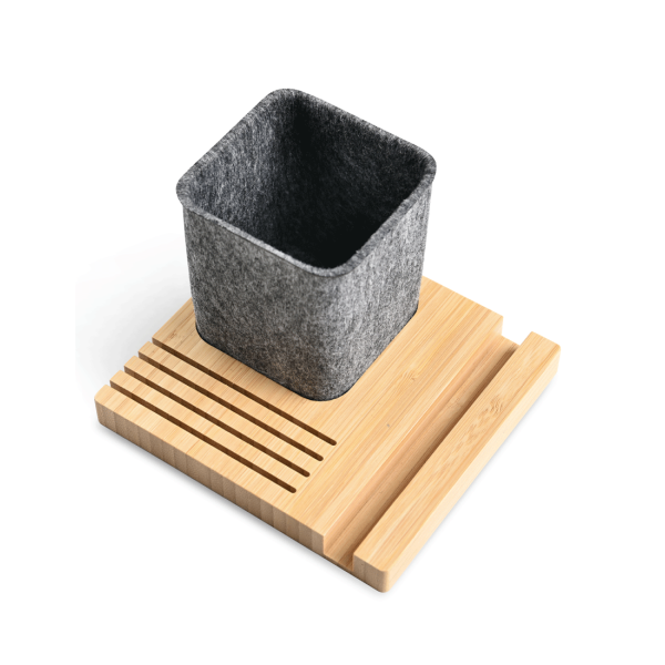Pen Holder with Card Slots & Phone Stand