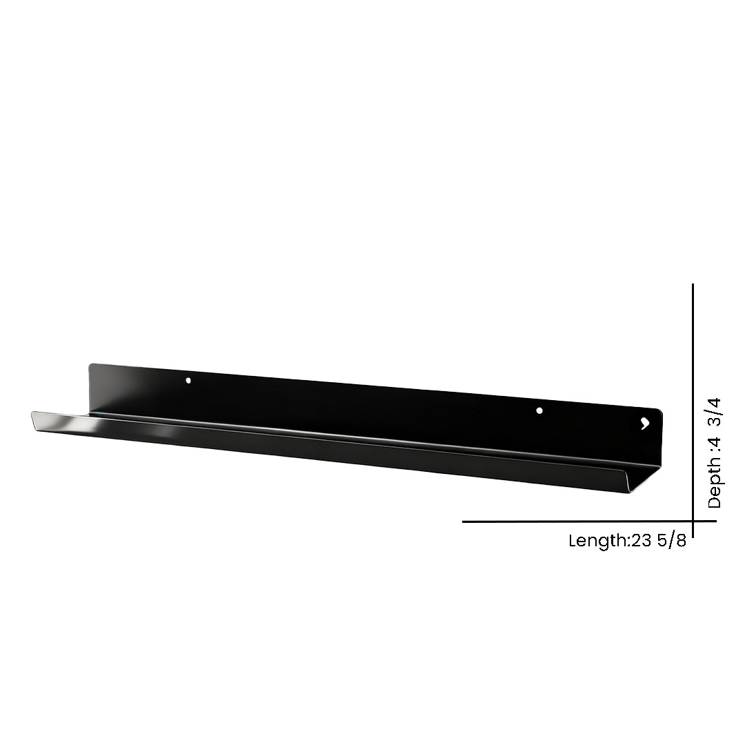 Metal Display Shelf - W 60 cm x H 10 cm Black thumbnail 2