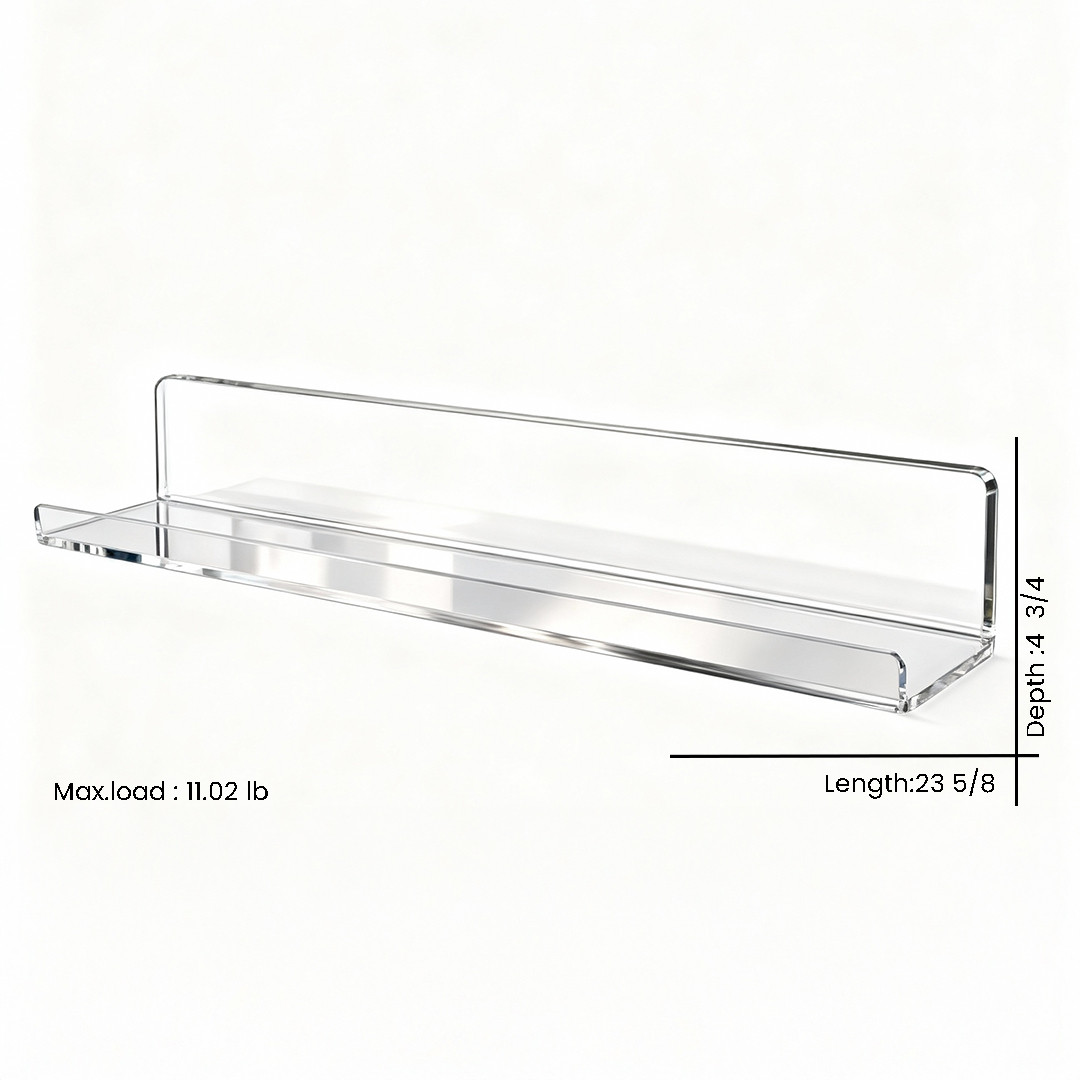 acrylic display shelf 60 cm x 10 cm thumbnail 2