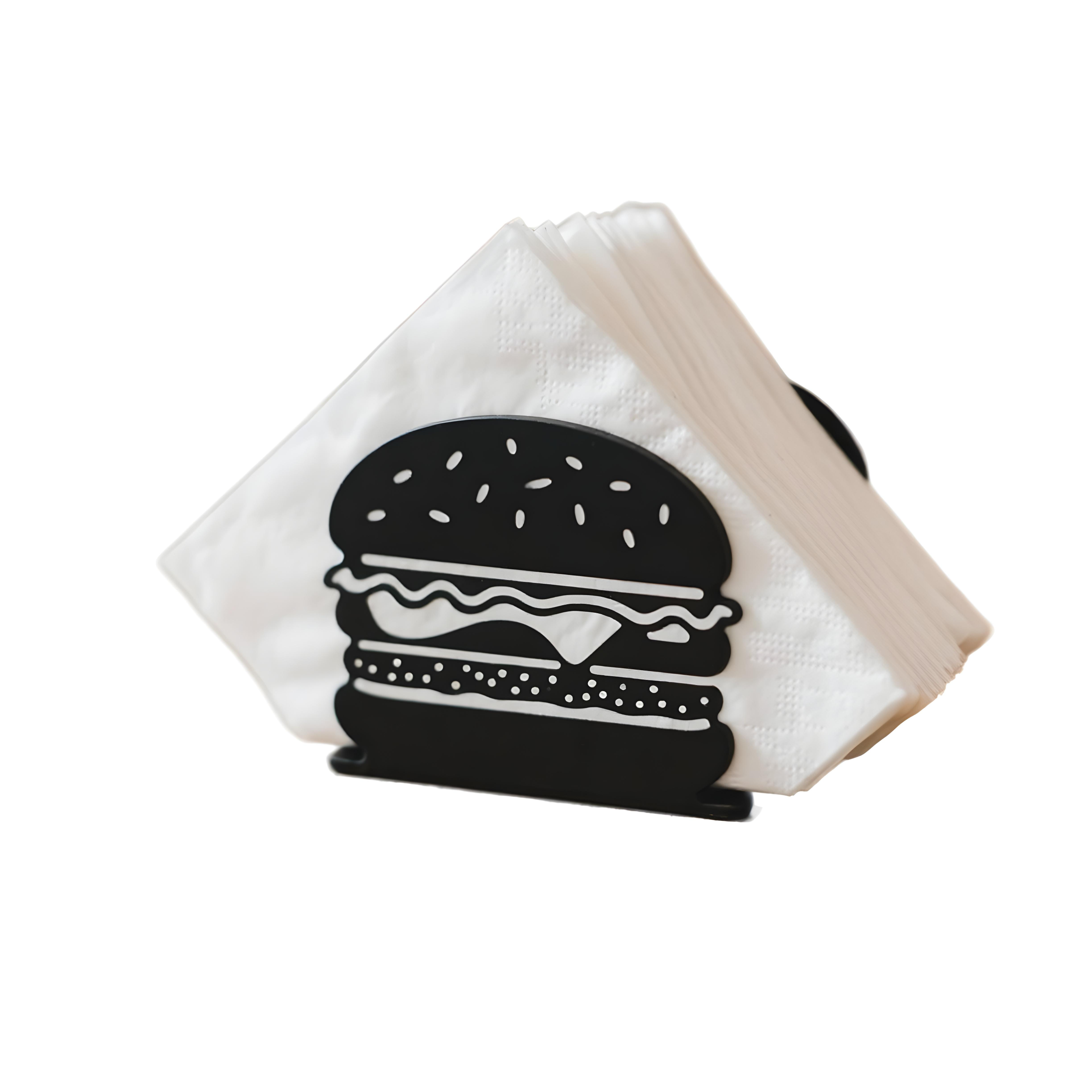 Hamburger Silhouette Napkin Holder – Black thumbnail 2