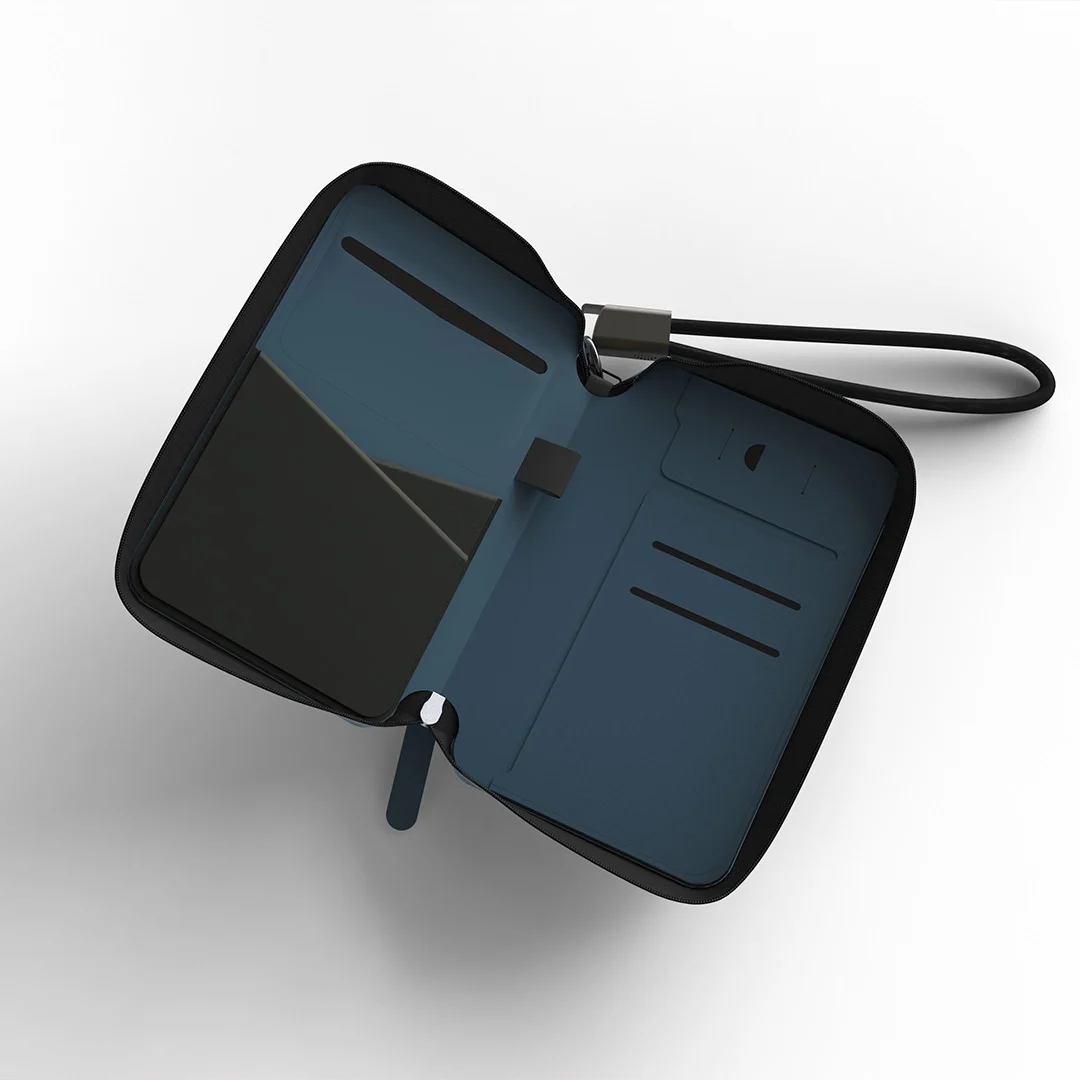 Sleek PU Leather Travel Case with Integrated Charging Cable for Tech Accessories & On-the-Go Power thumbnail 2