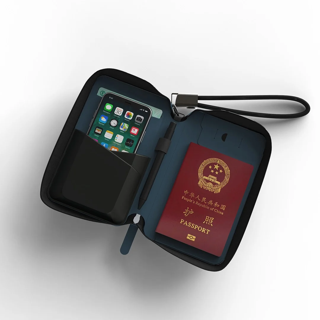 Sleek PU Leather Travel Case with Integrated Charging Cable for Tech Accessories & On-the-Go Power thumbnail 3
