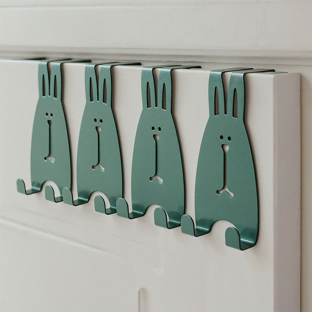 Cute Rabbit Over-the-Door Hook Rack - 4 Pcs thumbnail 2