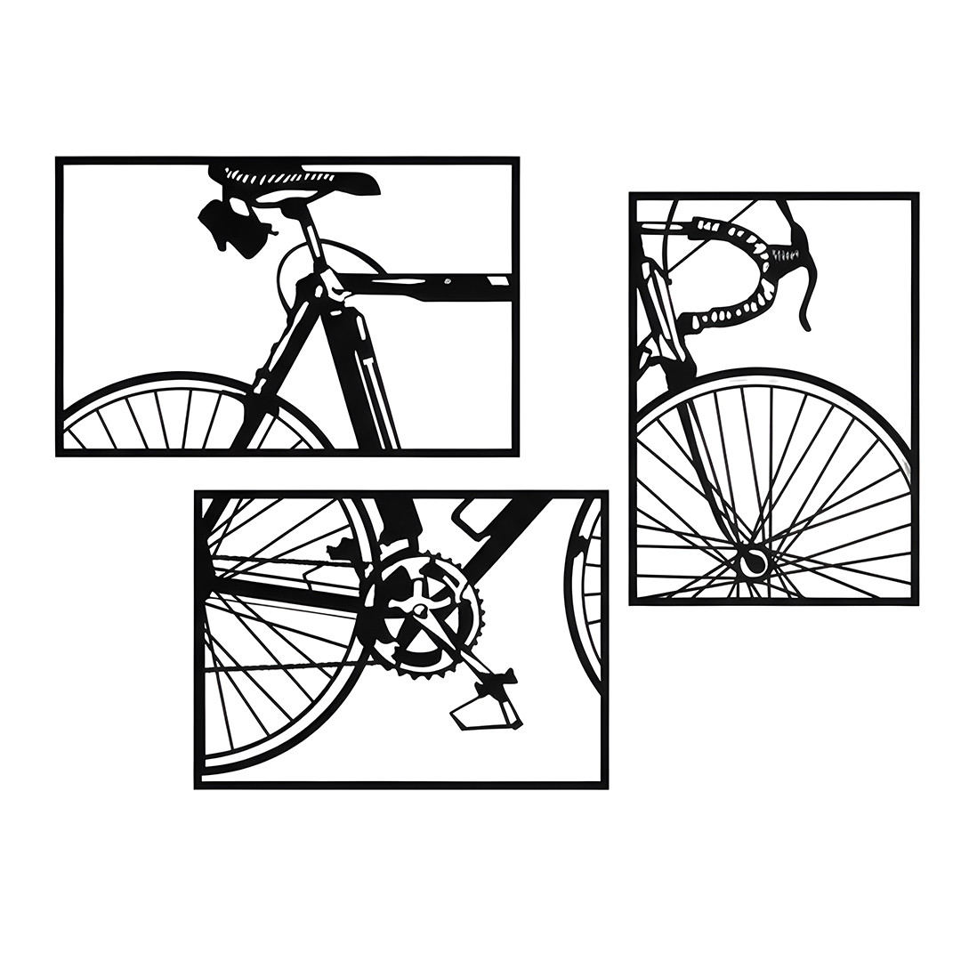 Minimalist Bicycle Wall Art Set – 3 Pieces