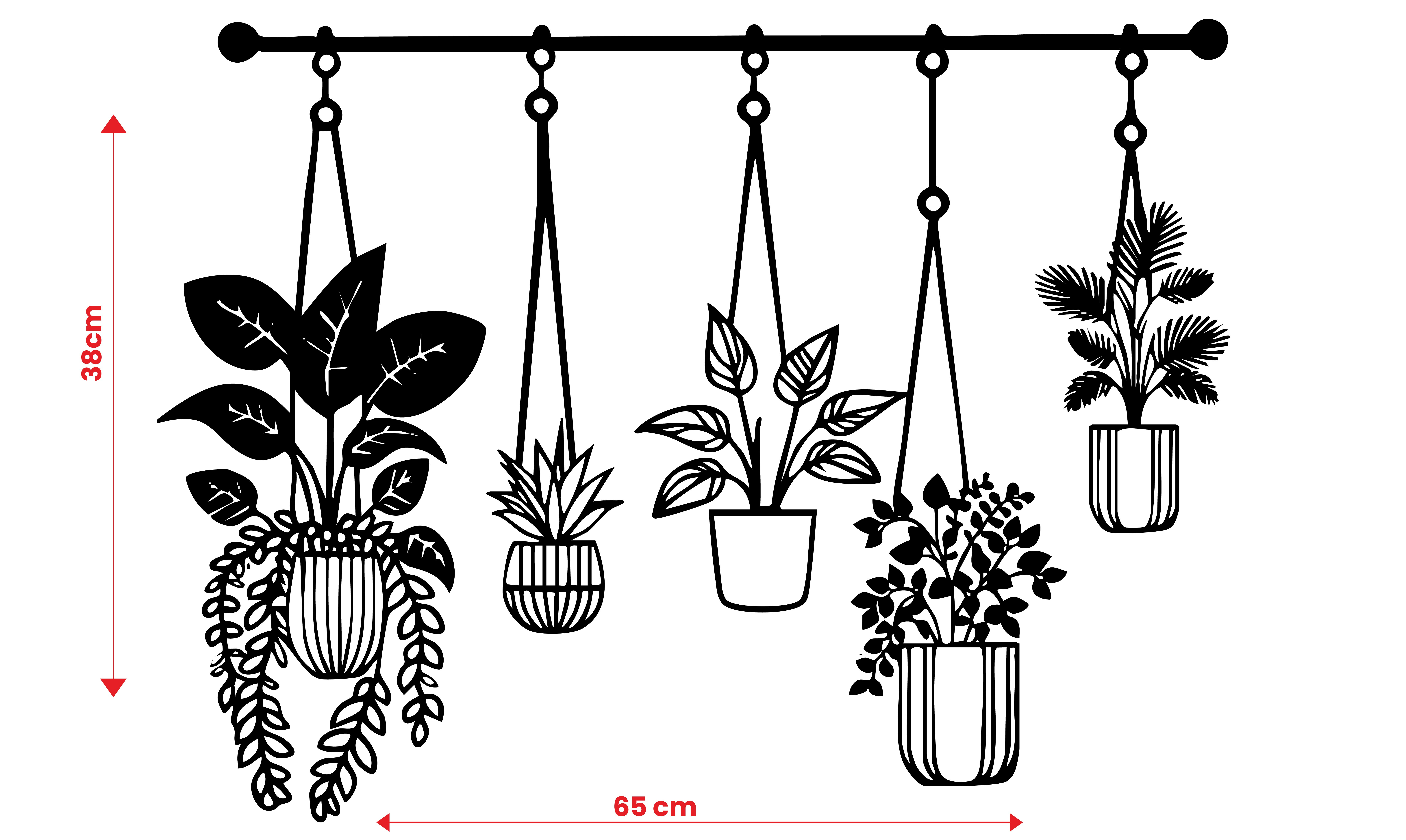 Hanging Planters Silhouette Wall Art thumbnail 2