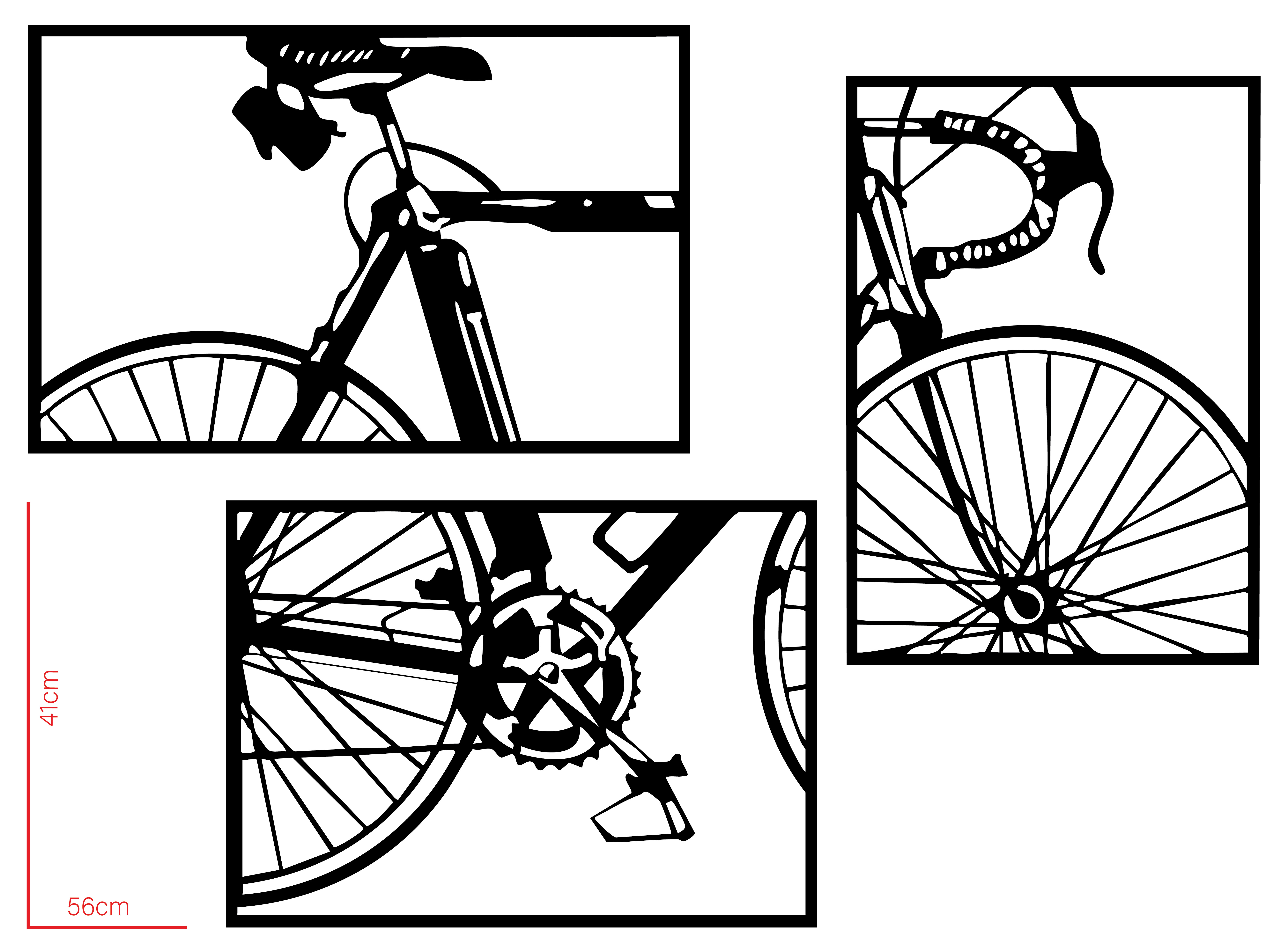 Minimalist Bicycle Wall Art Set – 3 Pieces thumbnail 2