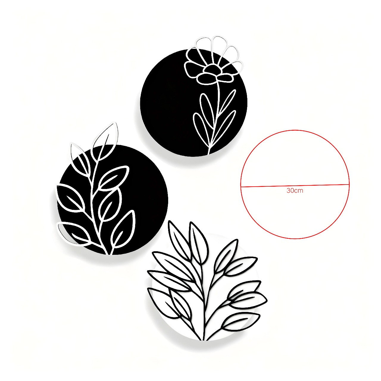 3-Piece Circular Floral Wall Art thumbnail 2