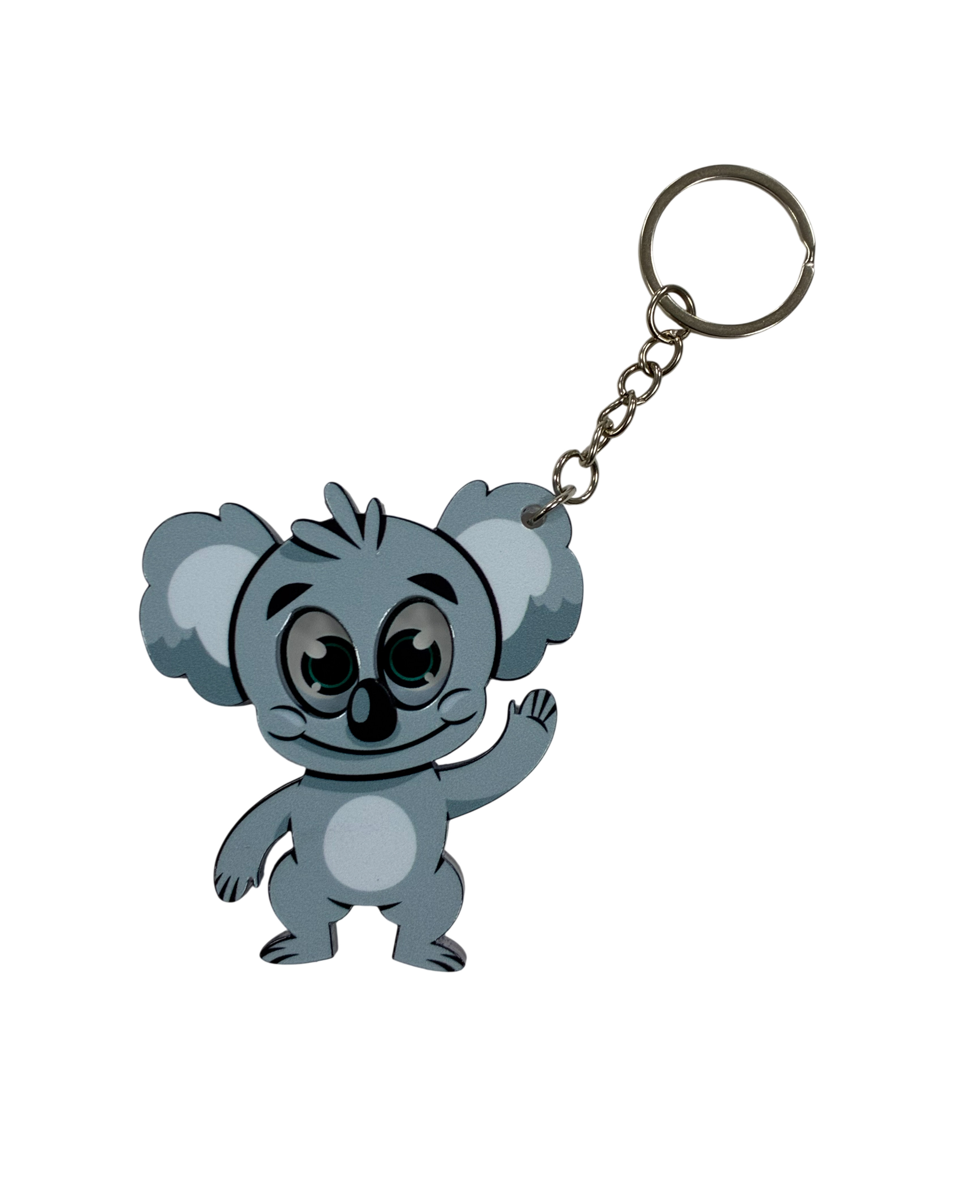 3D Acrylic Koala Keychain – Double-Sided UV Print, Cute Cartoon Design