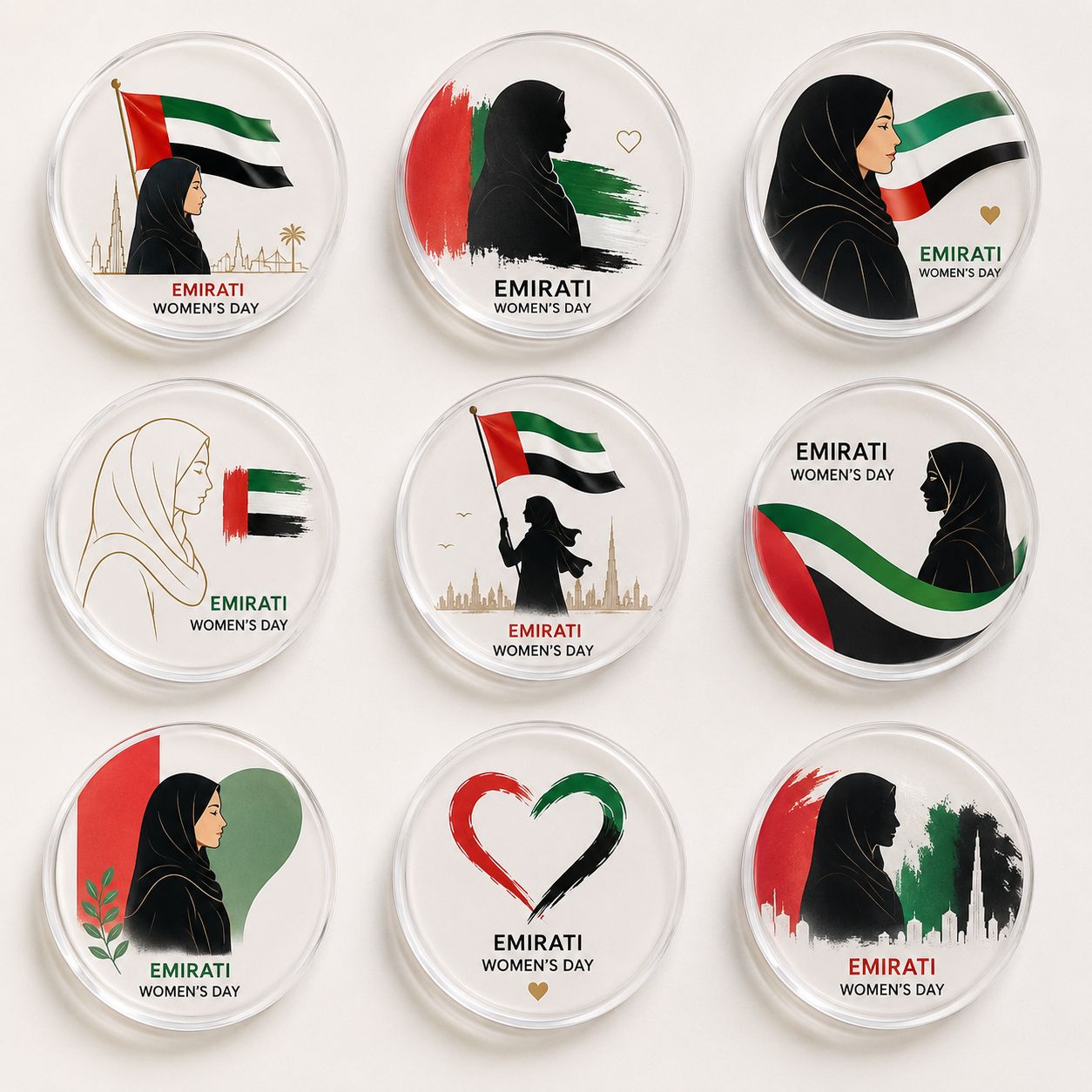 EMIRATI WOMEN'S DAY.Badge – EMIRATI WOMEN'S DAY Label Pin - 9 pieces